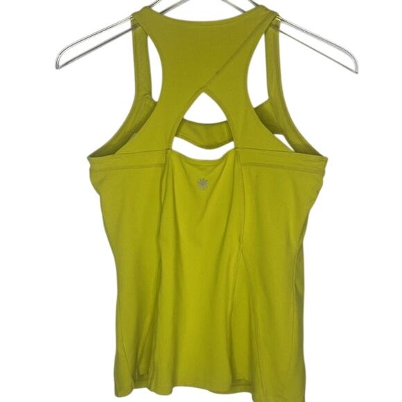 Athleta Lime Green T-Back with Keyhole Athletic Tank Top size Small - Picture 2 of 9